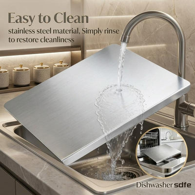 Pure Titanium Cutting Board with Lip, 99.7% Titanium, Long Lasting Kitchen Prep Board