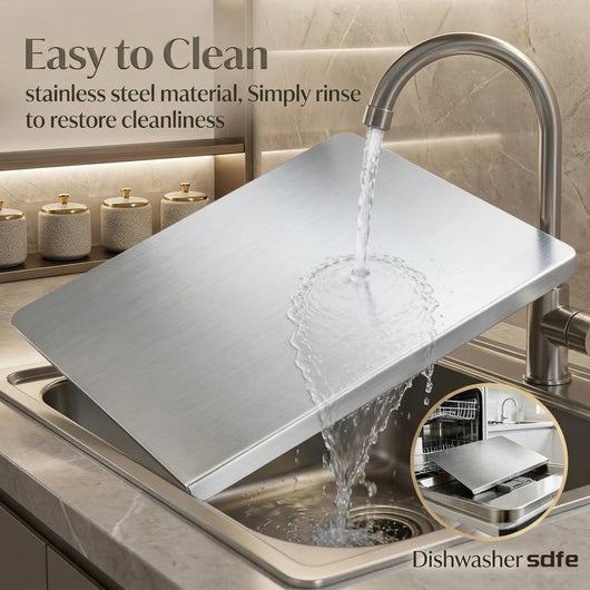 Pure Titanium Cutting Board with Lip, 99.7% Titanium, Long Lasting Kitchen Prep Board